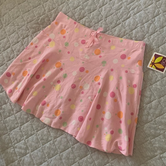 NWT Rare Vintage Y2K SO 100% Cotton Baby Pink Polka Dot Skort XS/S